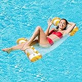 【Hamaca hinchable 4 en 1】 -- Water Pool Inflatable funciona perfectamente como hamaca de agua, tumbona, sillín de ejercicio o incluso derivador. Puedes cambiar libremente la postura por encima de la hamaca acuática y actividades de entretenimiento y relajación en la piscina. 