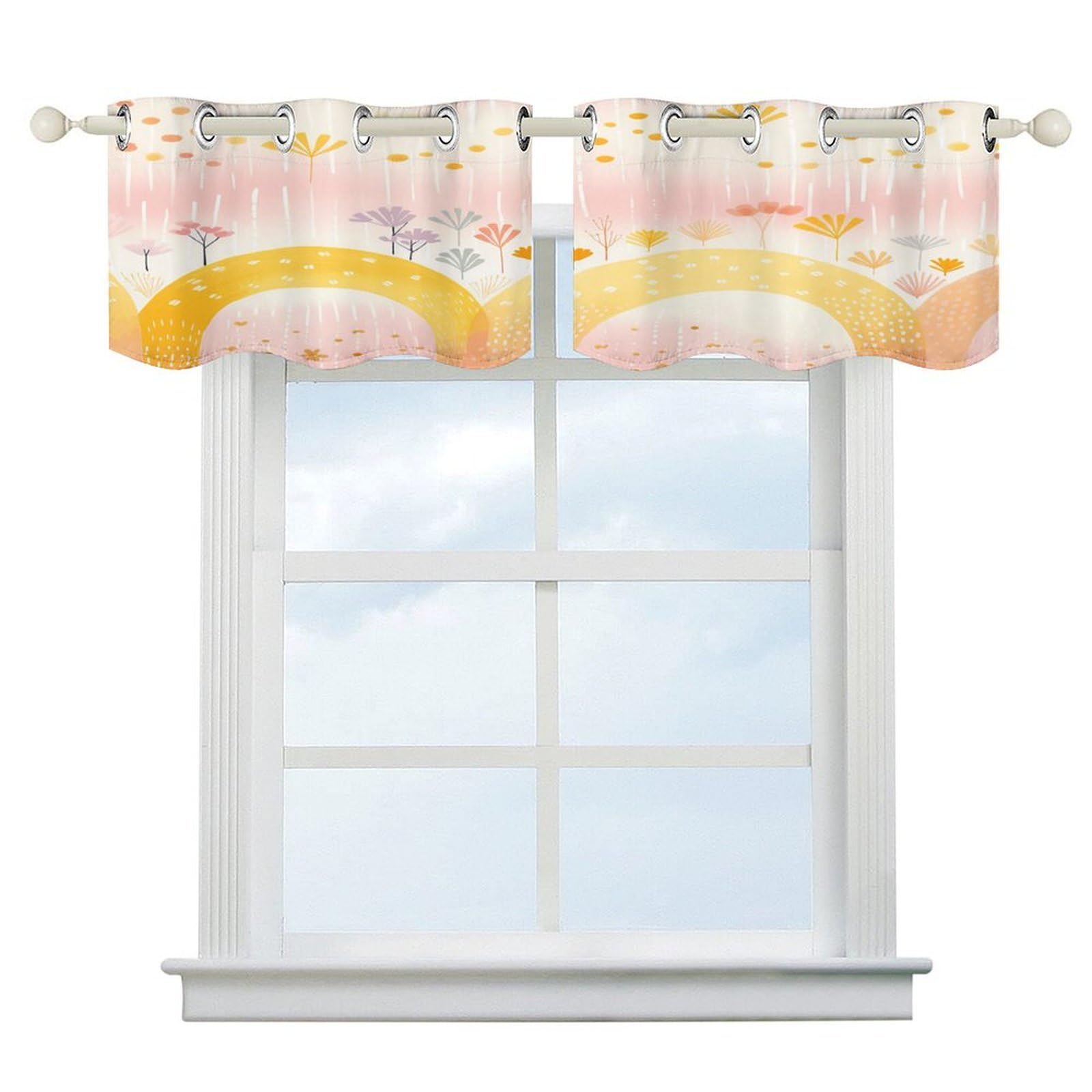 Cortinas opacas modernas de 52 x 18.1 pulgadas, cortina corta con bolsillo para baño y dormitorio