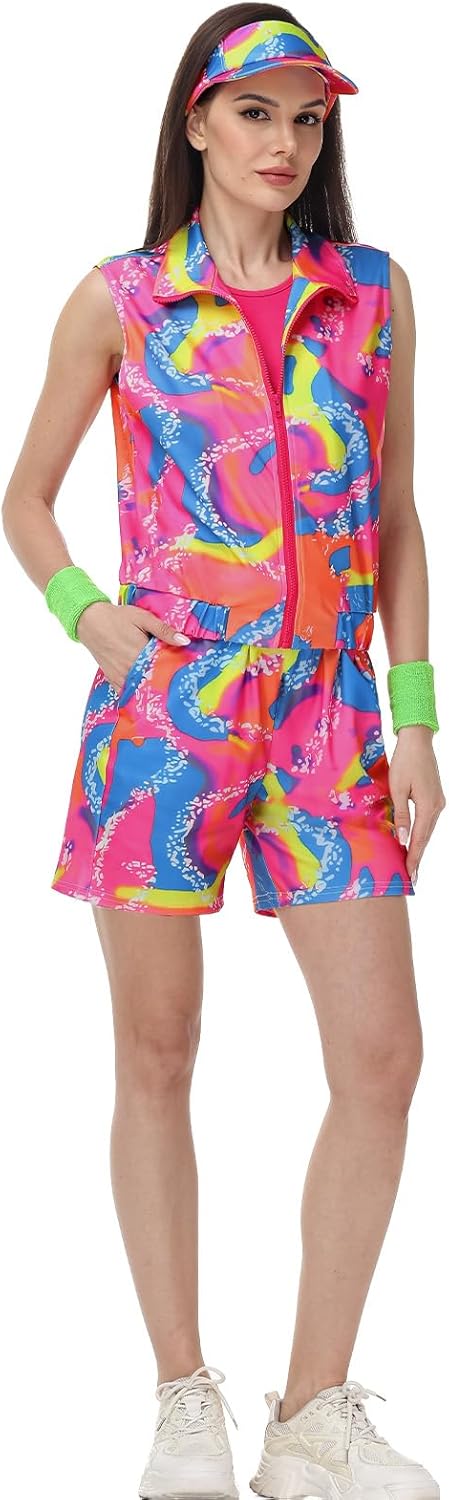 80s Women’s Workout Costume, Adult 80s Outfit, Couples Costume Set for Halloween Cosplay - Image 2