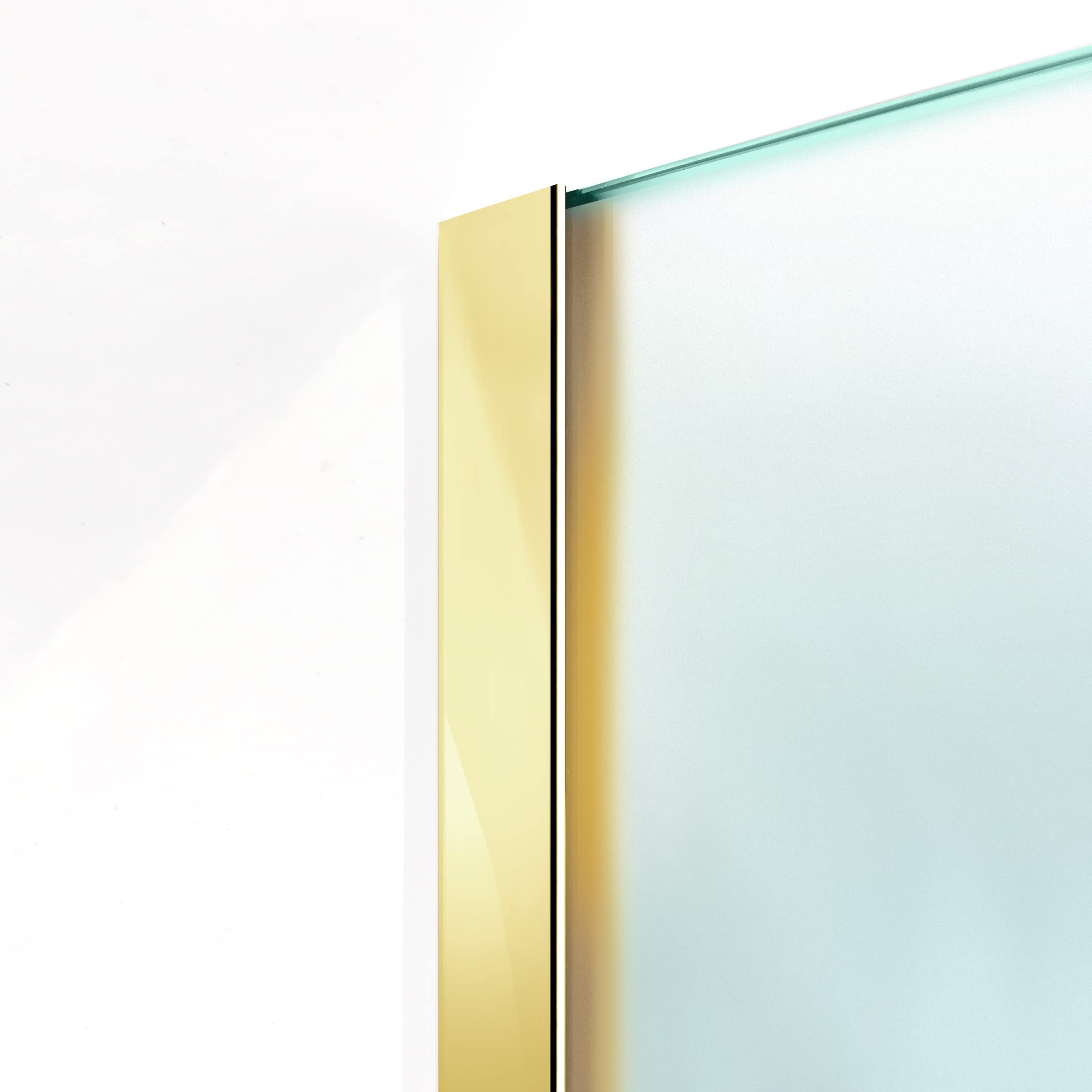 Aqua Roy Gold, rozmiar 80 cm od 70/80/90/100/110/120, kabina prysznicowa, 8 mm szkło satynowe, polerowany mosiądz (80 x 195 cm)