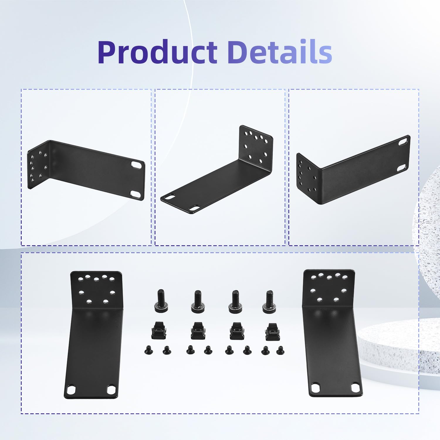 Rack Ear Kit do przełączników TP-Link 19-calowych Rackmount 1U Rack Width Extender 10,6 cala do 19 cali