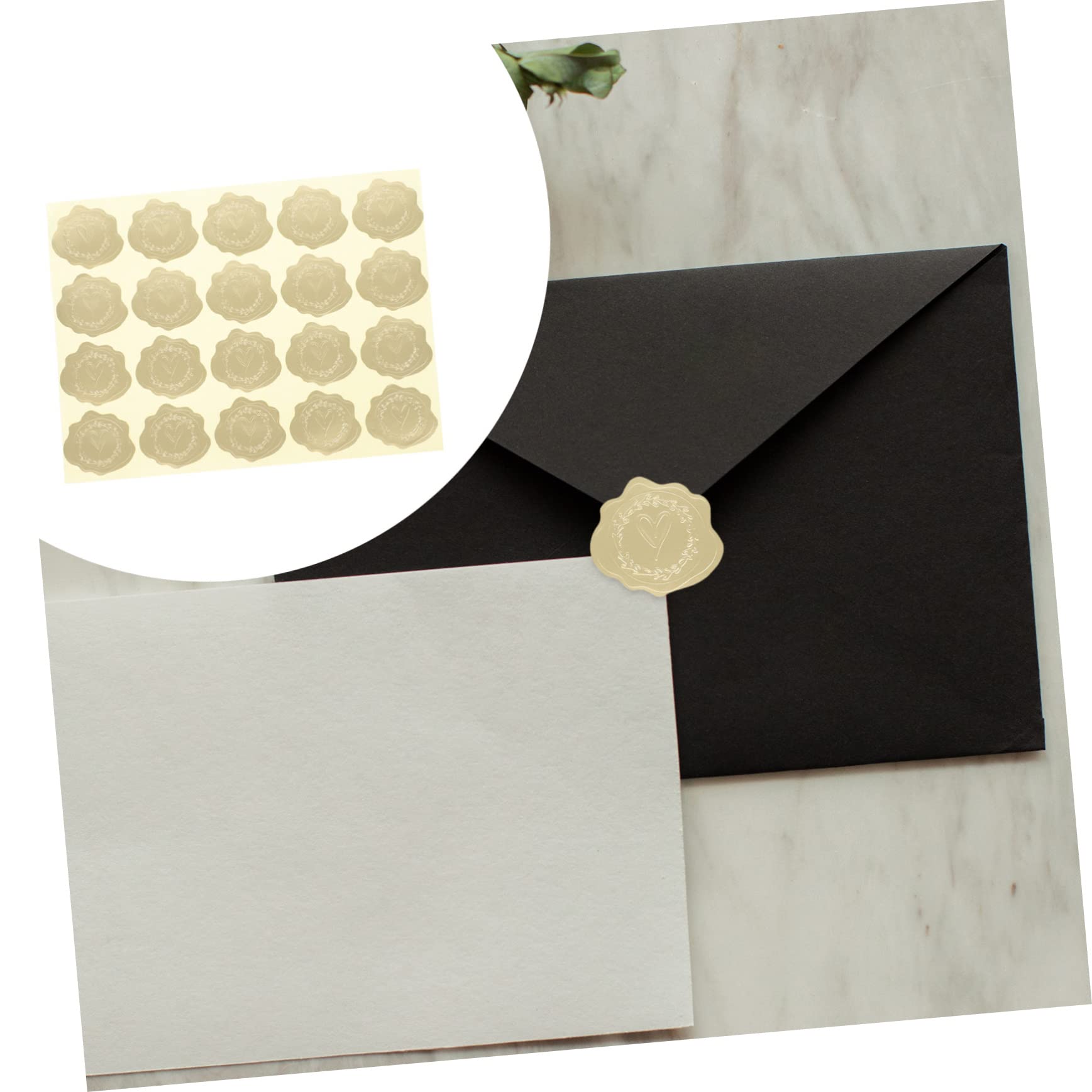SHINEOFI 30fogli Adesivi Decorativi Per Buste e Inviti Da Stickers Autoadesiva Per Sigillare Biglietti Di Compleanno Inviti Matrimoniali e Regali Design Elegante Con Motivo Embossé