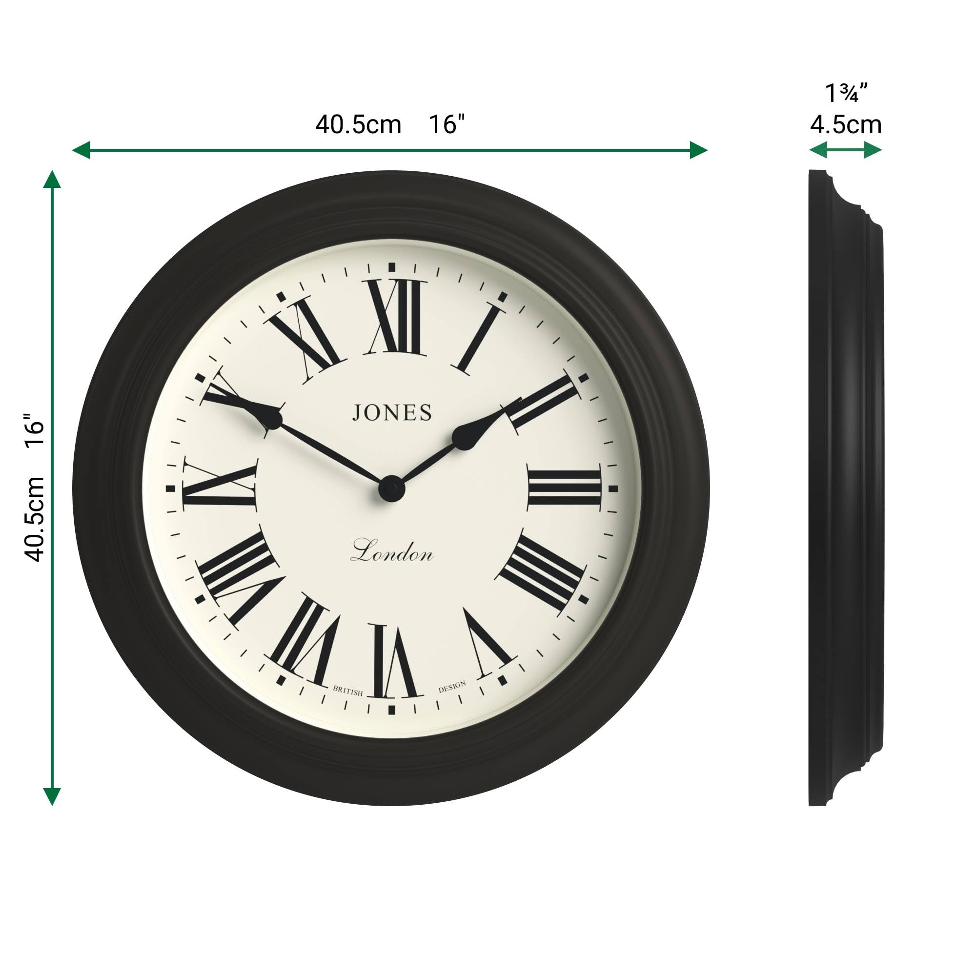 WOMO-DESIGN XXL Orologio Grande da Parete Göteborg Rotondo 71 cm Bianco-Nero in Legno-Metallo
