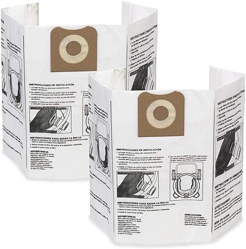 WORKSHOP WetDry Vacs Bolsas de vacío WS32200F Bolsas de vacío para tienda de recolección de polvo fino (2 bolsas de aspiradora), filtro de bolsa