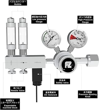 FZONE Pro Dual Stage Aquarium CO2 Regulator CGA320 for Aquarium Plant Tanks