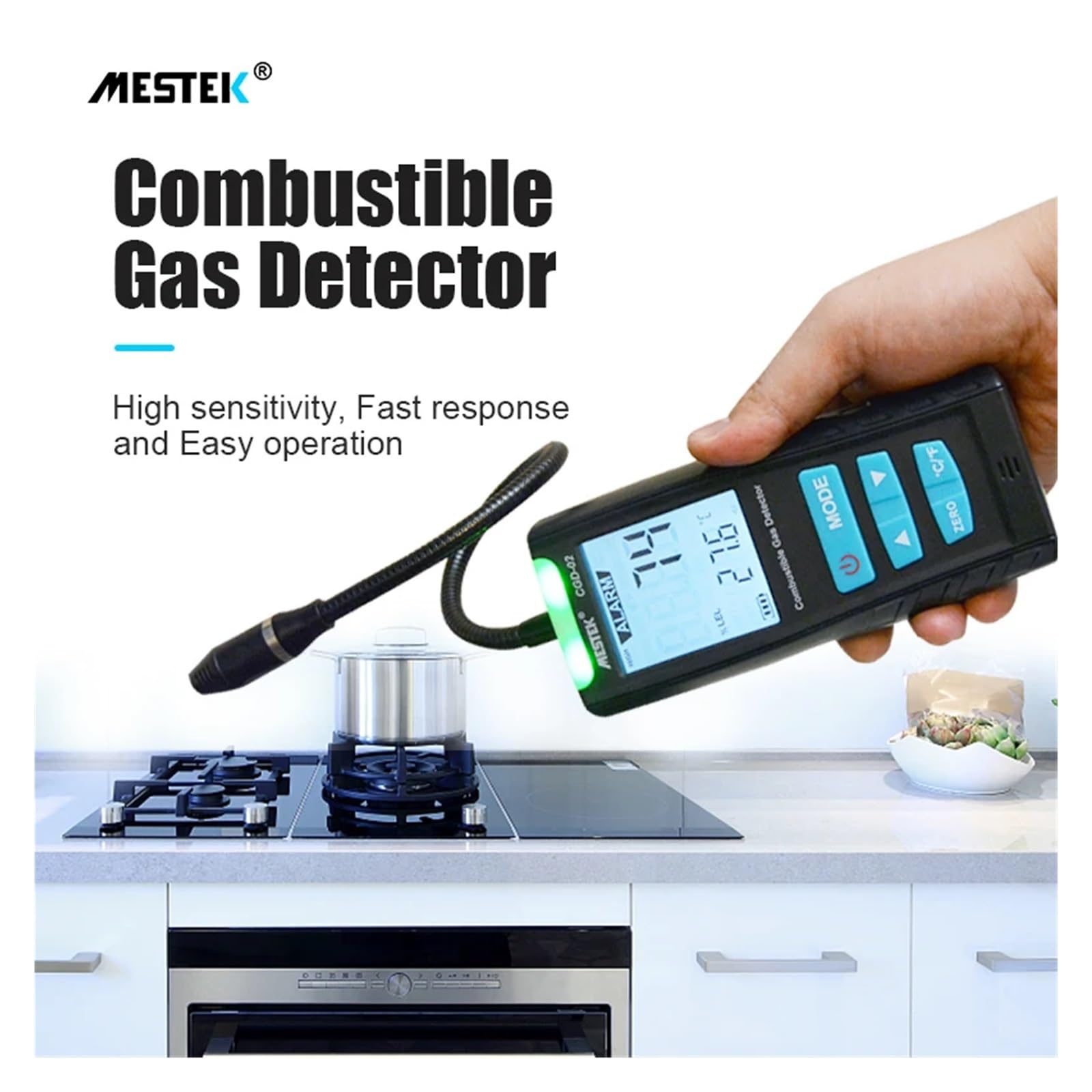 Analyseur de gaz détecteur Combustible Compteur monoxyde Carbone Portable CO CH4 Fuite testeur Moniteur(CGD900)