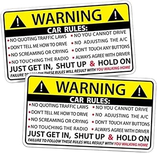 Vehicle Interior Safety Warning Sticker Sun Visor Window Graphic Bumper Waterproof Car Stickers Car PVC Vinyl Film Decal(2 Pieces)