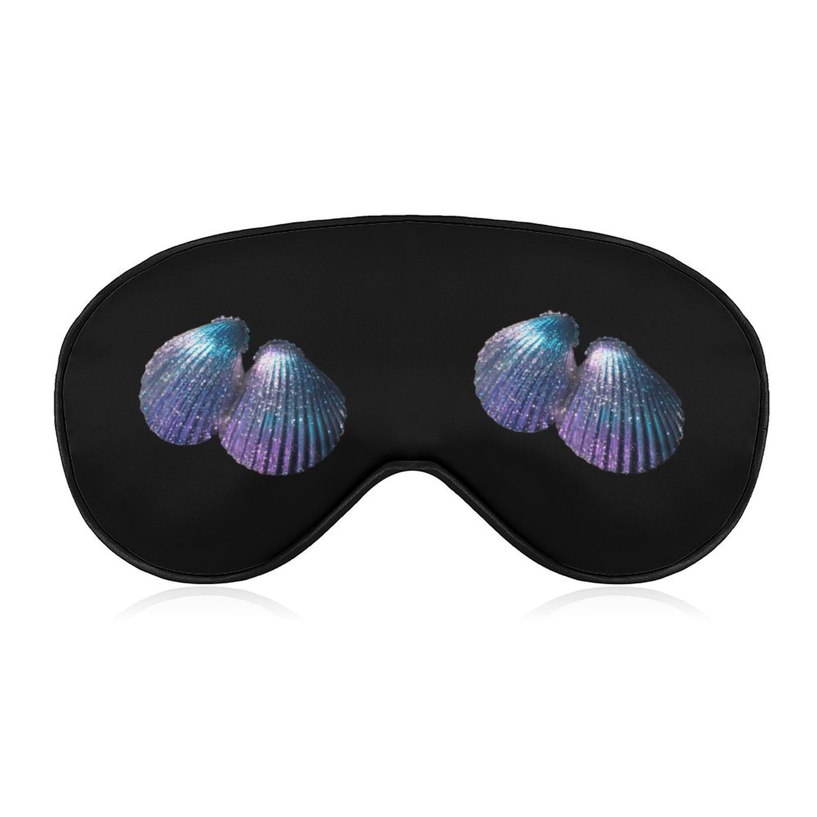Glittery Seashells Sleep Mask Eye Shade Cover Adjustable Strap for Travel Lunch Break Women Men