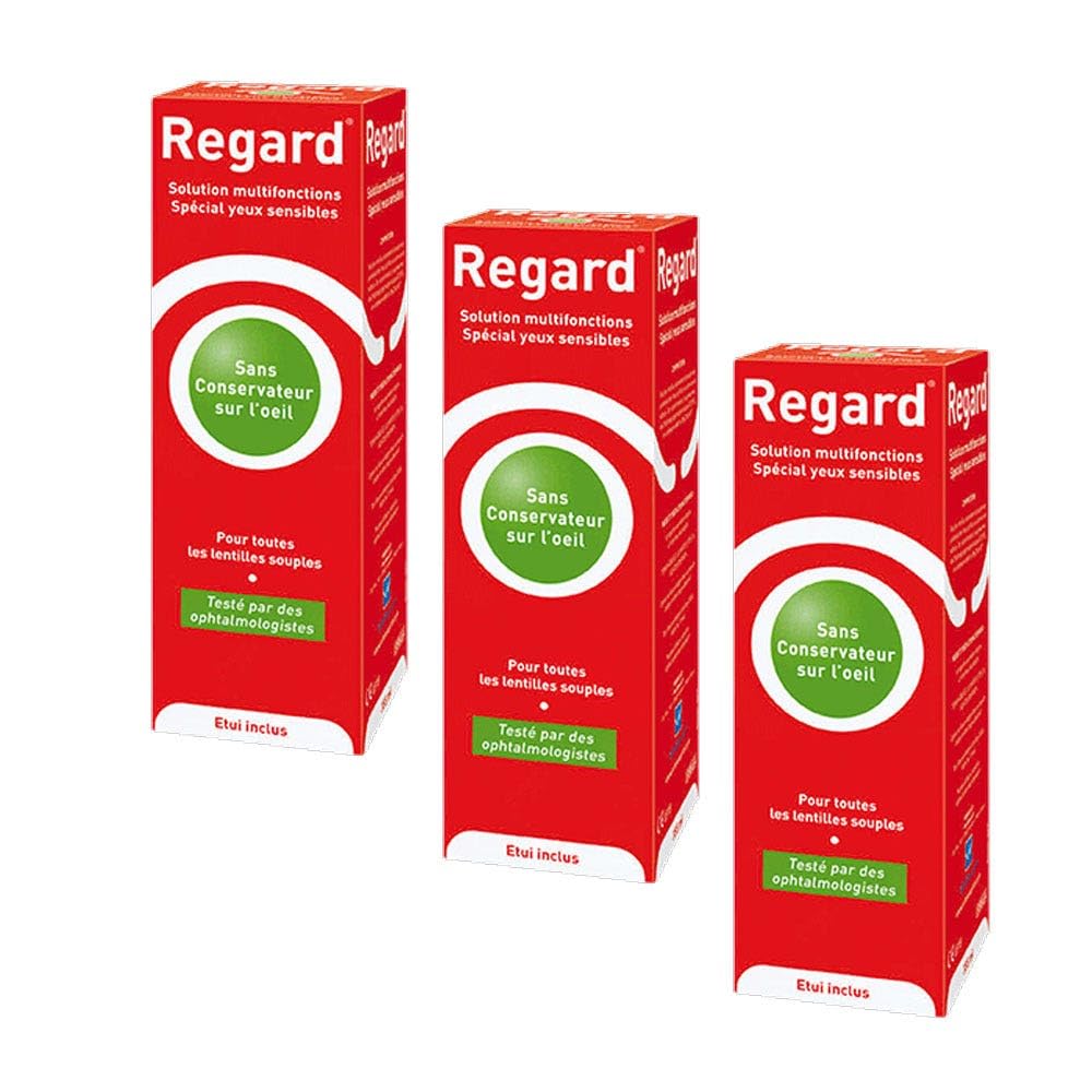 Regard Solutions Multifonctions + 3 Etuis A Lentilles 3x355ml