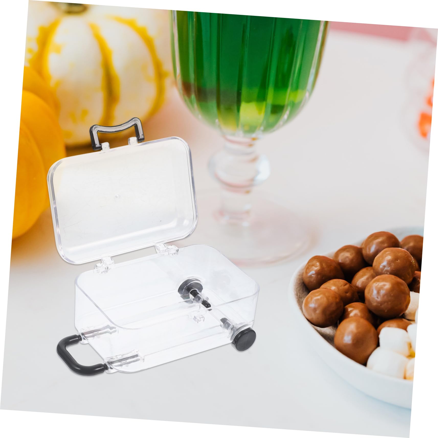 Scatole per Confetti Matrimonio in Mini Valigia Stile Trolley Nero in Ps Riutilizzabili 12 Pezzi per Decorazioni Feste e Nozze