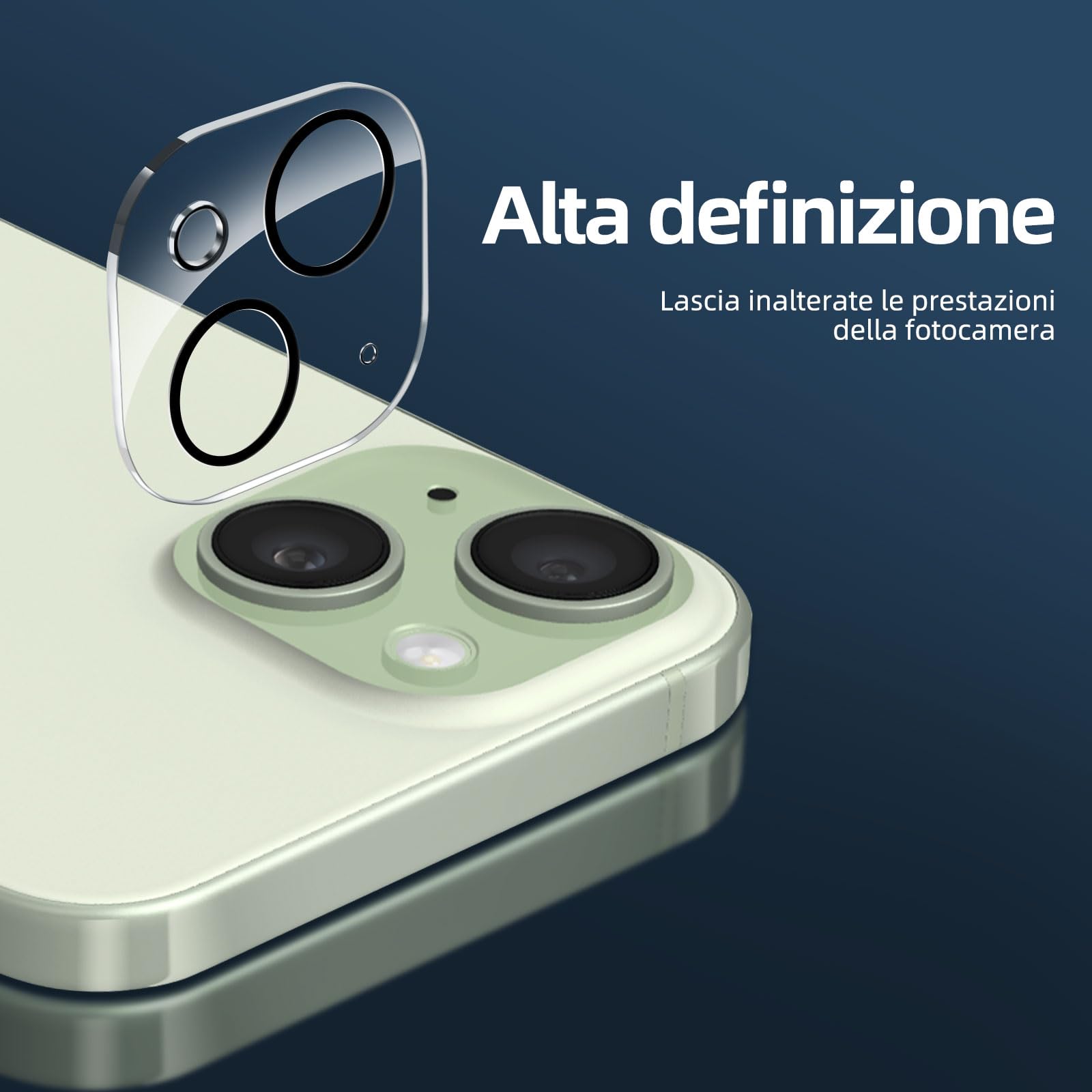 NEW'C 4 Pezzi, 2 x Pellicola Vetro Temperato per iPhone 15 (6,1") e 2 x Pellicola Vetro Protettiva Fotocamera Posteriore per iPhone 15 (6,1")-Ultra Resistente - Vetro Durezza 9H