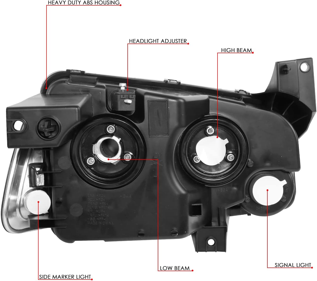 Auto Dynasty OE Style Black Housing Clear Corner Headlight+Corner Lamps+Tool Kit Compatible with Dodge Charger 06-10