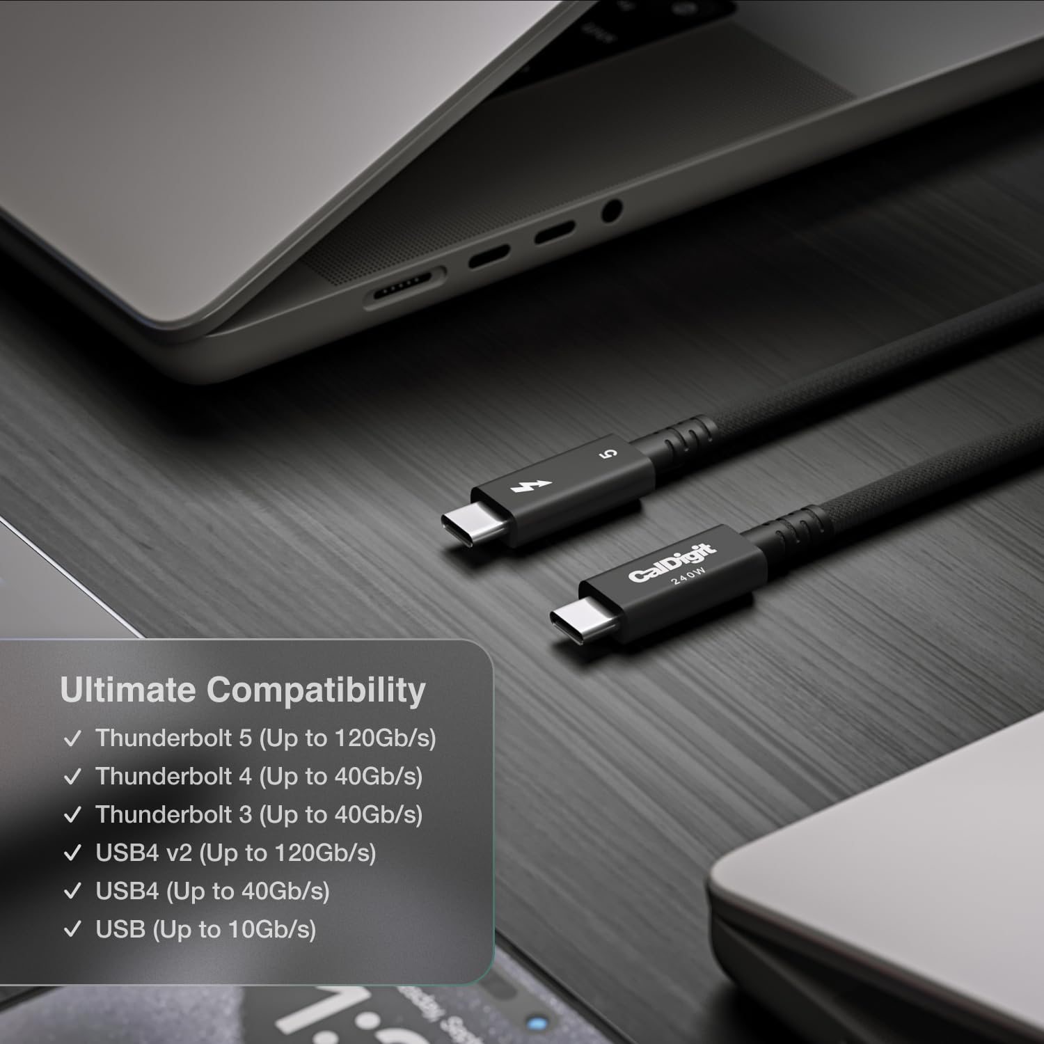 CalDigit Cavo Thunderbolt 5 (USB‑C) Pro (0,5 m intrecciato)