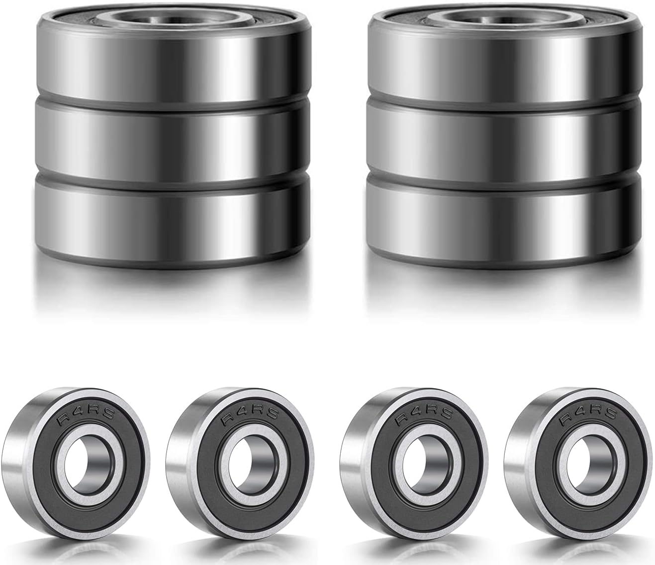 10 PCS R4-2RS Micro Bearing 1/4” x 5/8” x 0.196” Deep Groove Bearing Double Rubber Sealed Bearings for Wheels Electric Motor Applications