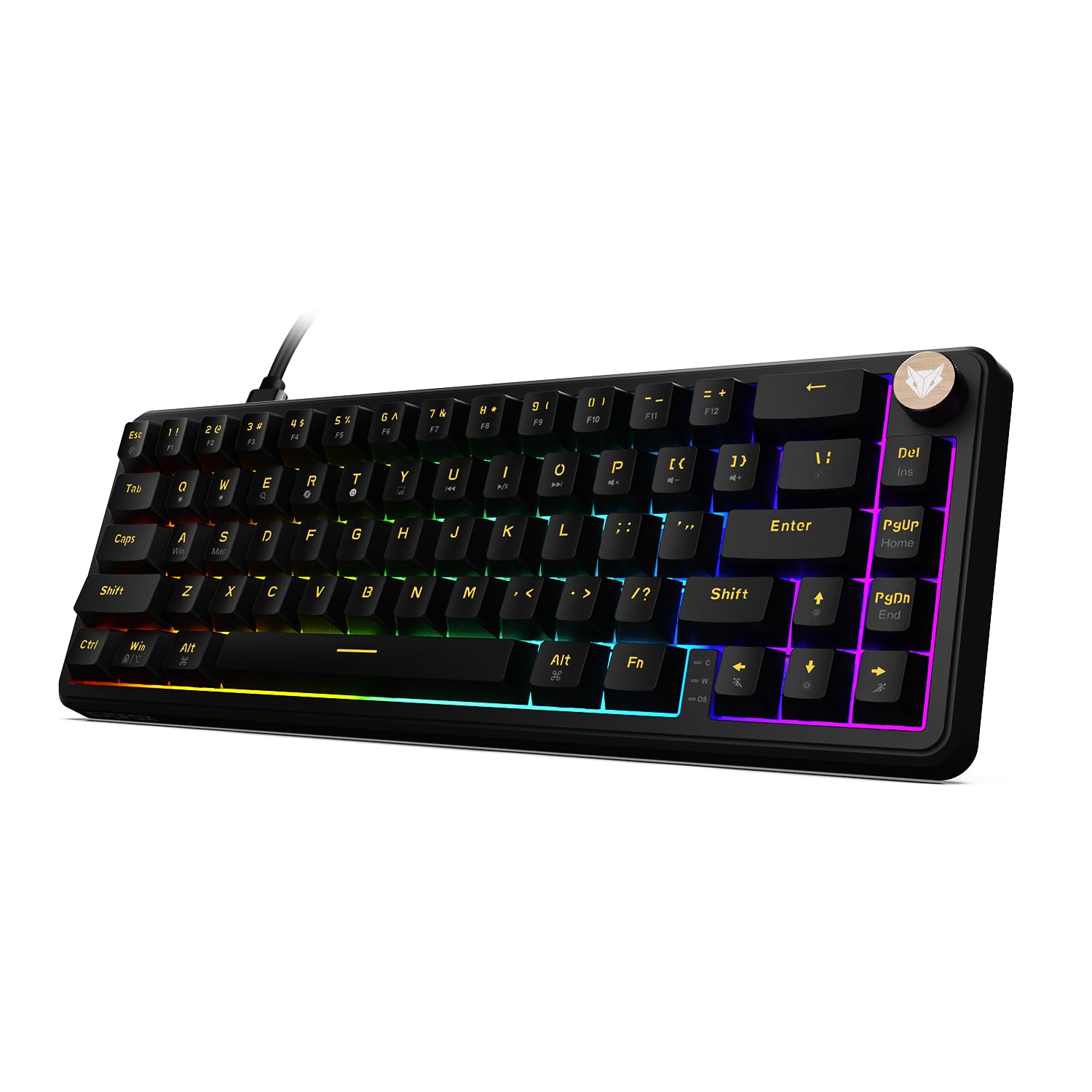 EvoFox Ronin HS65 Hall Effect Wired Mechanical Gaming Keyboard, 2 Layer Sound Dampening, 8000Hz Polling, Hall Effect Magnetic Switch, Actuation Point Adjustable, Web Software, Black-image-44