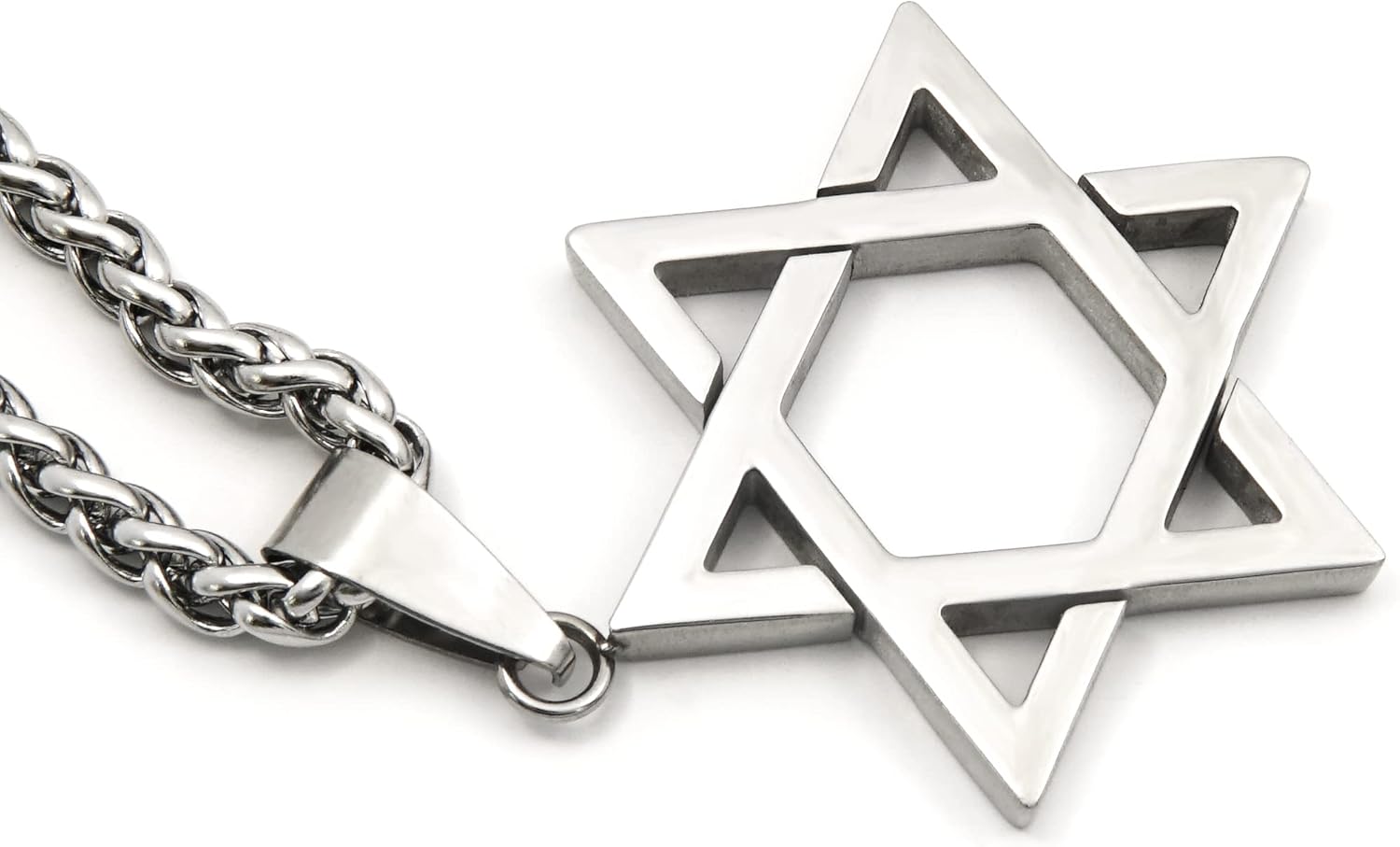 David Star Necklace Stainless Steel Keel Chain Religious Protection Pendant Jewish Jewelry Men Women - Image 4