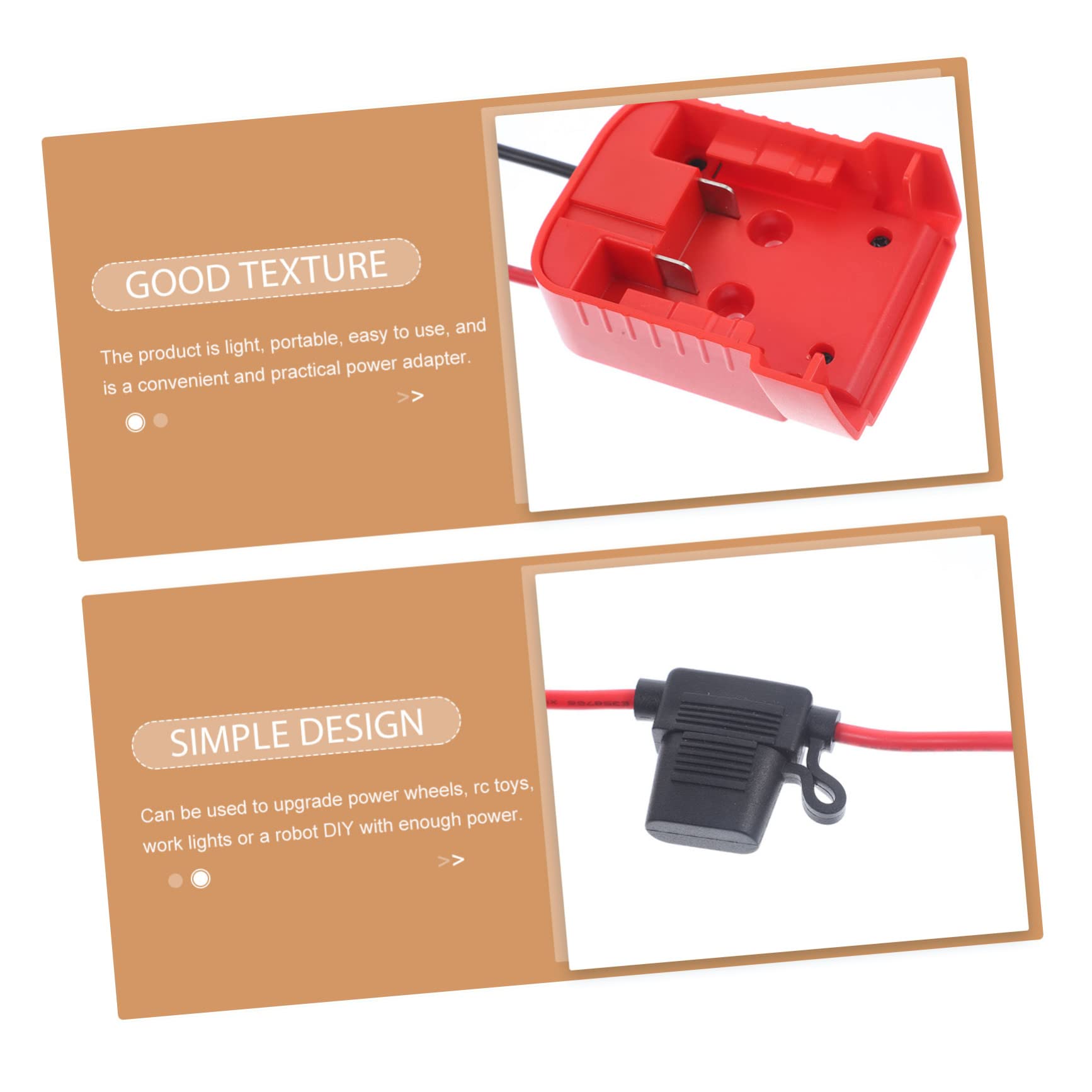 DOITOOL Adaptador De Corriente para Coche De 3 Piezas Conector De Batería De Plástico De 18 V Fácil De Instalar.