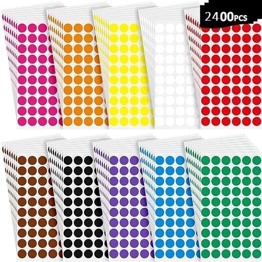BlackDreams® Mix Color 12mm (0.5 Inch) Round Dot Sticker Self Adhesive ...