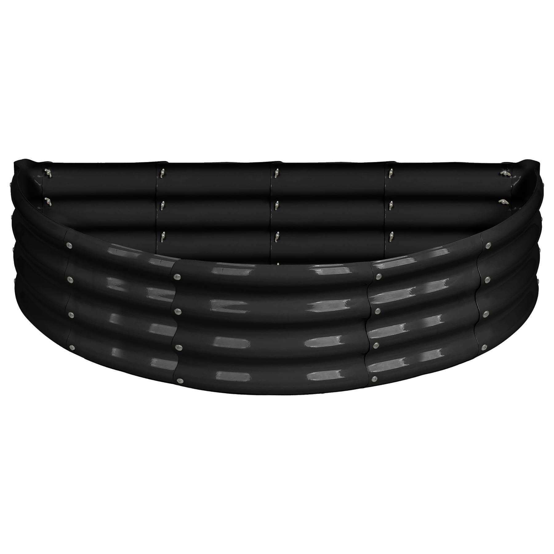Harbour Housewares Galvanised Steel Raised Garden Bed - 120cm x 60cm - Anthracite Black