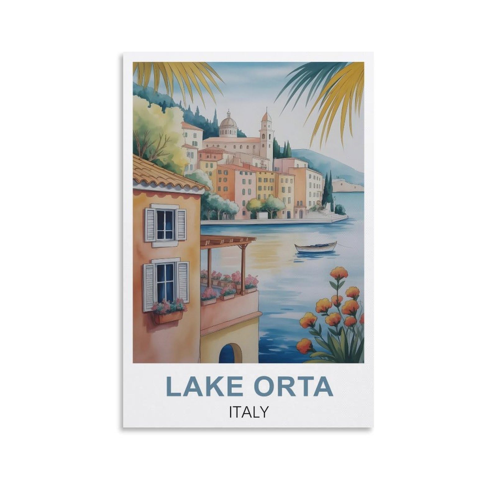EZMLFA Diamond Painting Kits for Adults,Lake Orta Italy 5D Diamond Painting Kit for Adults Beginners, DIY Full Round Drill Gem Art Kits for Home 40x40cm
