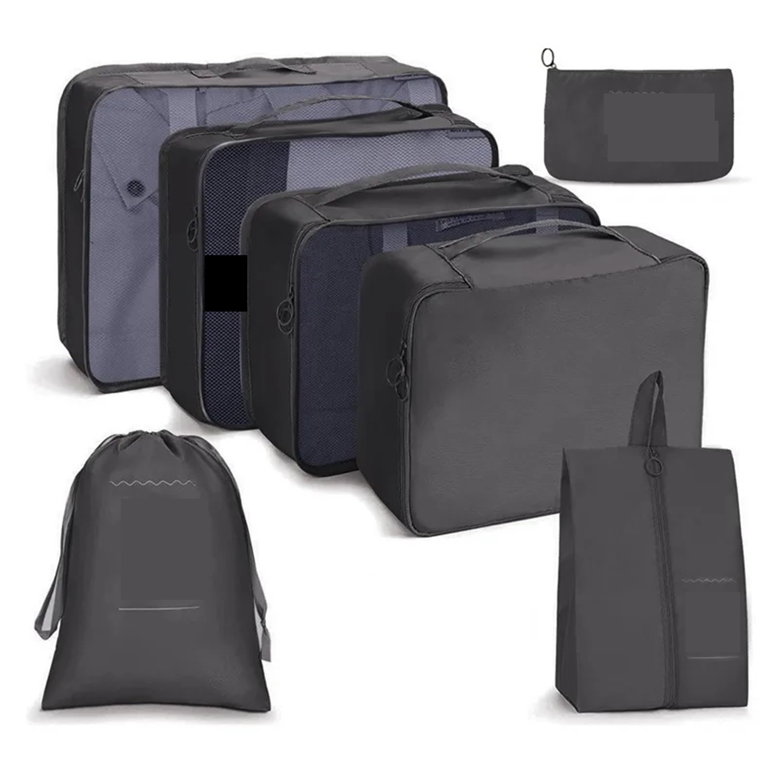 Packing Cubes for Suitcase 7PCS Travel Storage Bag Set Luggage Underwear Clothes Organiser(Black)