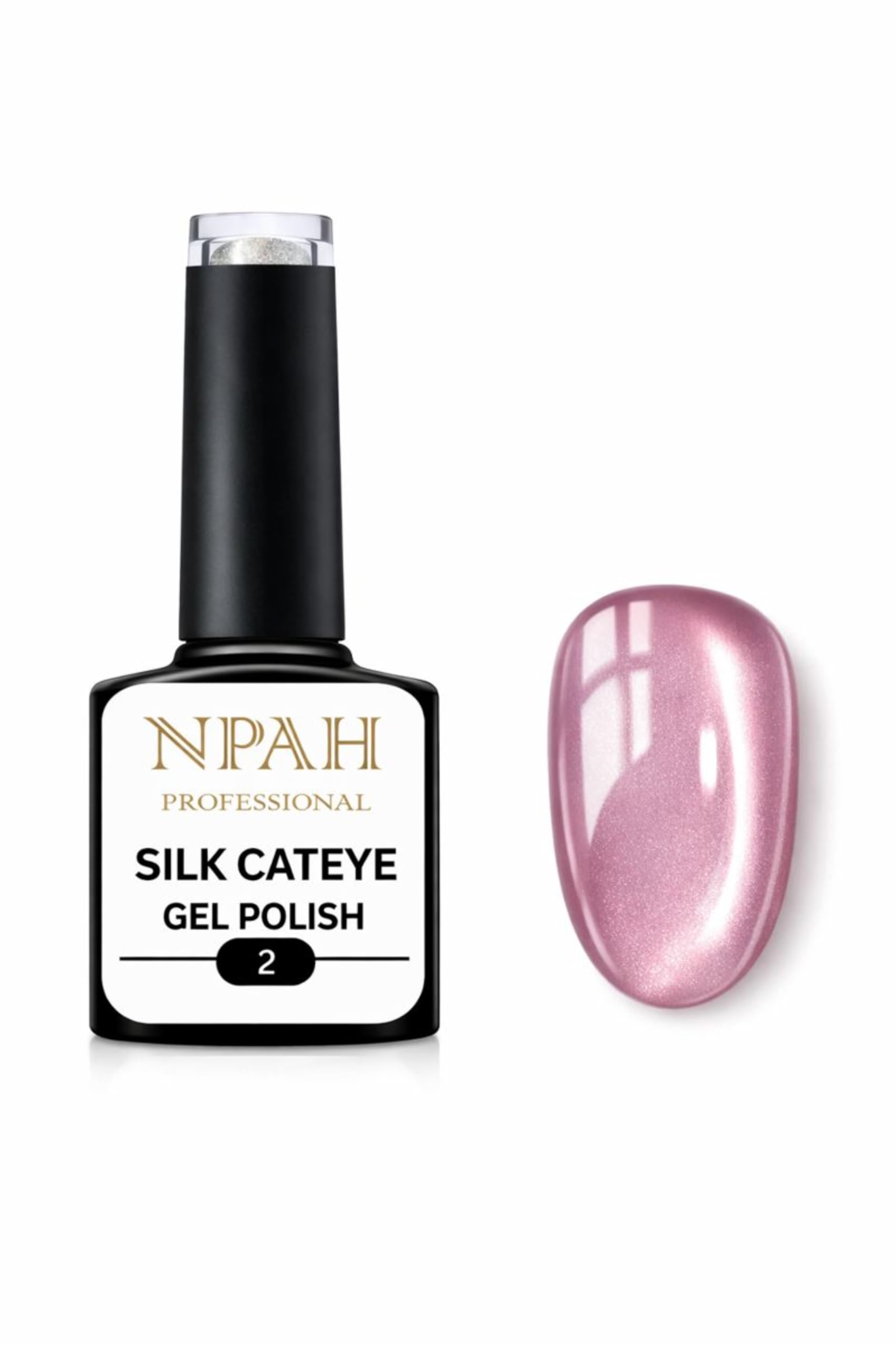 NPAH Cat Eye Gel Nail Polish Set for Pink Brown Glitter Holographic Cat Eye, Salon Gel Manicure and Nail Art DIY at Home, Bright Moonlight (02, slik cat eye gel polish)-image-23