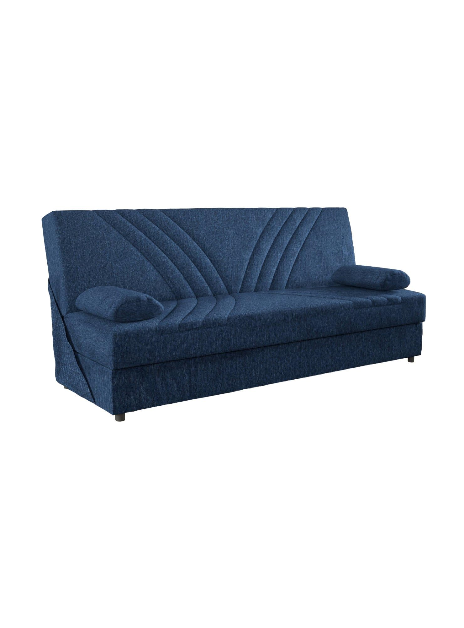 Dmora Divano Letto 3 Posti Ramon 81x181 cm Nero Contenitore Reclinabile, Posti a Sedere 3