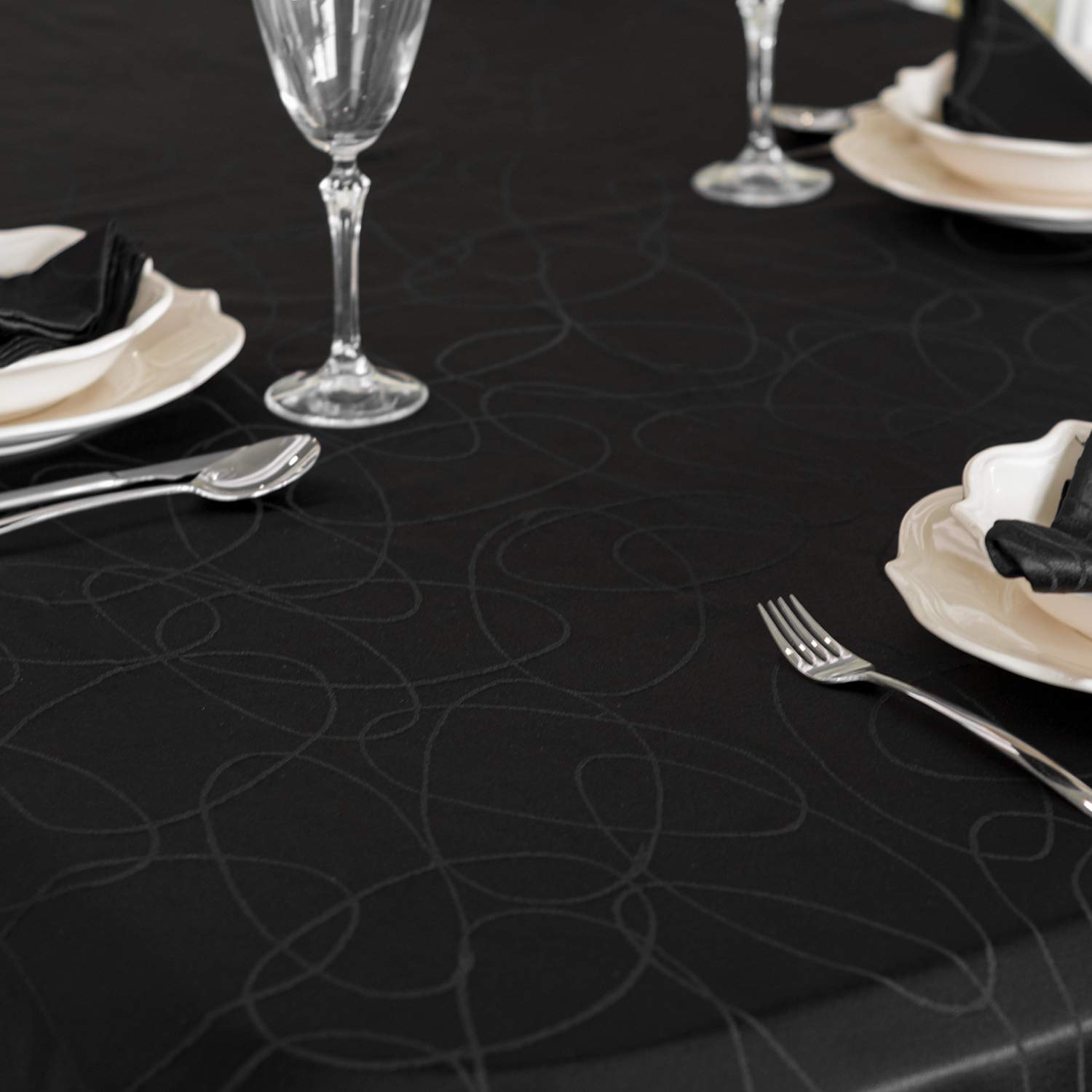 BGEUROPE Nappe - Antitache - Noir - Réf. Lines - 150cm x 400cm