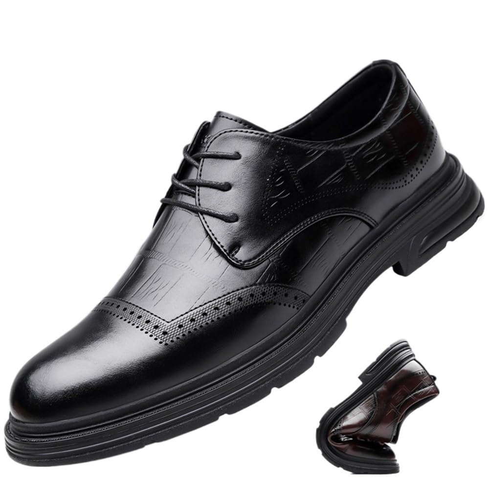 Mens Oxford Shoes Lace Up Wedding Groom Business Formal Dress Suits Leather Footwear Spring New Casual Professional Flats