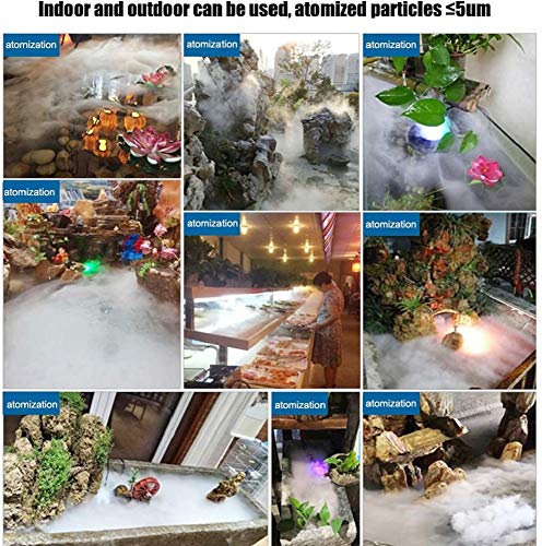 KECOP Mist Maker Fogger 12 Head Ultrasonic Mister Fogger with IP67 Waterproof Power Supply Ultrasonic Fogger Humidifier Stainless Steel Pond Ultrasonic Mist Humidifier for Gardening and Pond (12 Head)