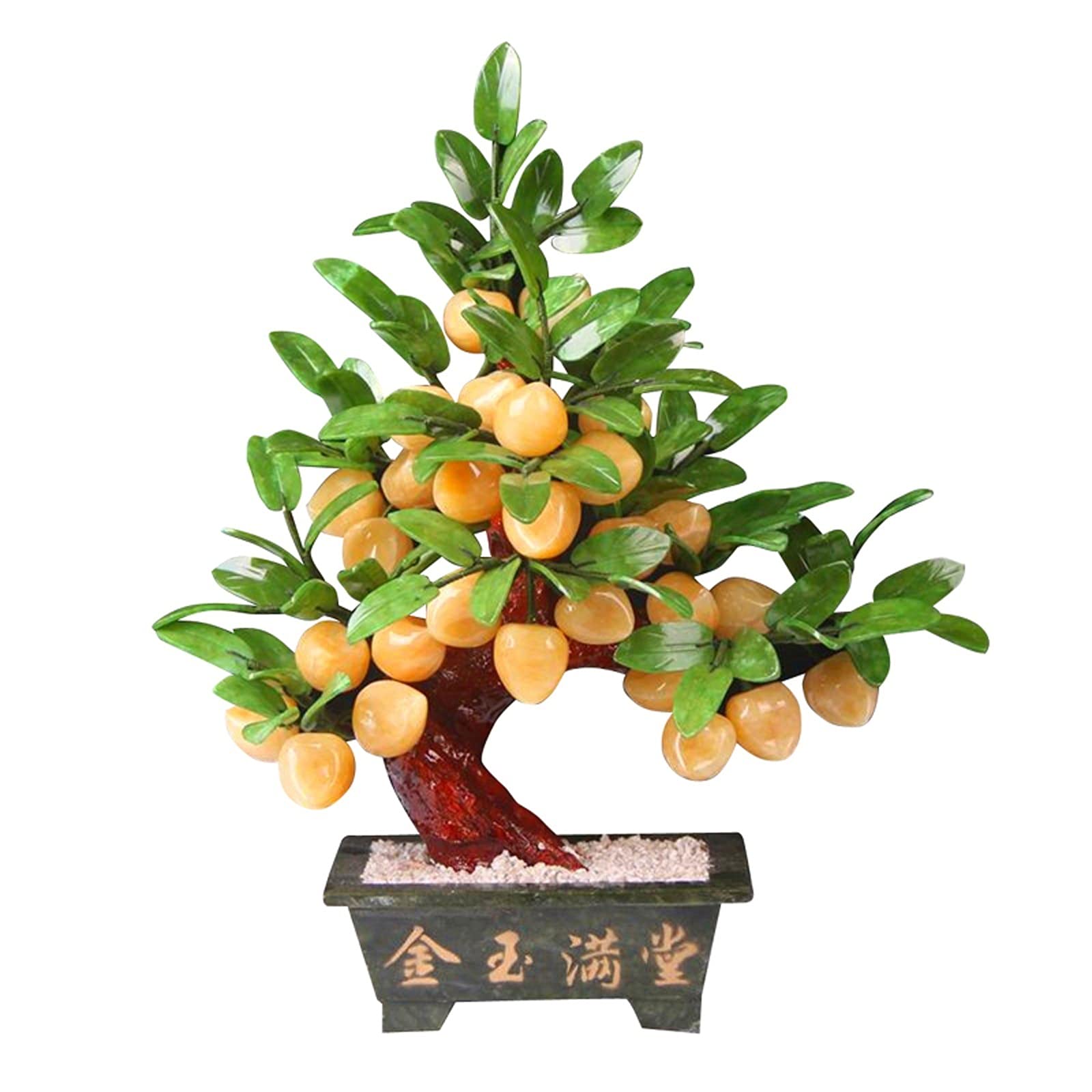 Bonsai Drzewo Fake Rośliny Topaz Jade Płaskie brzoskwiniowe Trzech Sztuczne Londywidualność Peach OrnamentStree Dekoracja Domowa Kryty/Outdoor