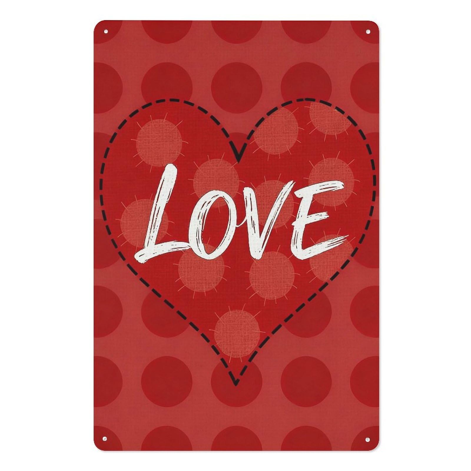 peiyeety Bold Love Heart Metal Tin Sign 8x12 Inch – Red Retro Wall Decor Plaque for Valentine Gift Anniversary Romantic Display