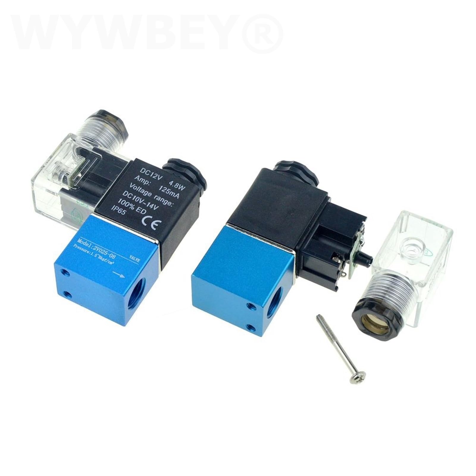 Pneumatyczny zawór elektromagnetyczny 12 V, 24 V, 220 V, 2 pozycje, 1/4 porty, 2-drożny, normalnie zamknięty, magnetyczny zawór sterujący sprężarką powietrza 2V025-08 (wąż 10 mm-10 mm, 5 V)