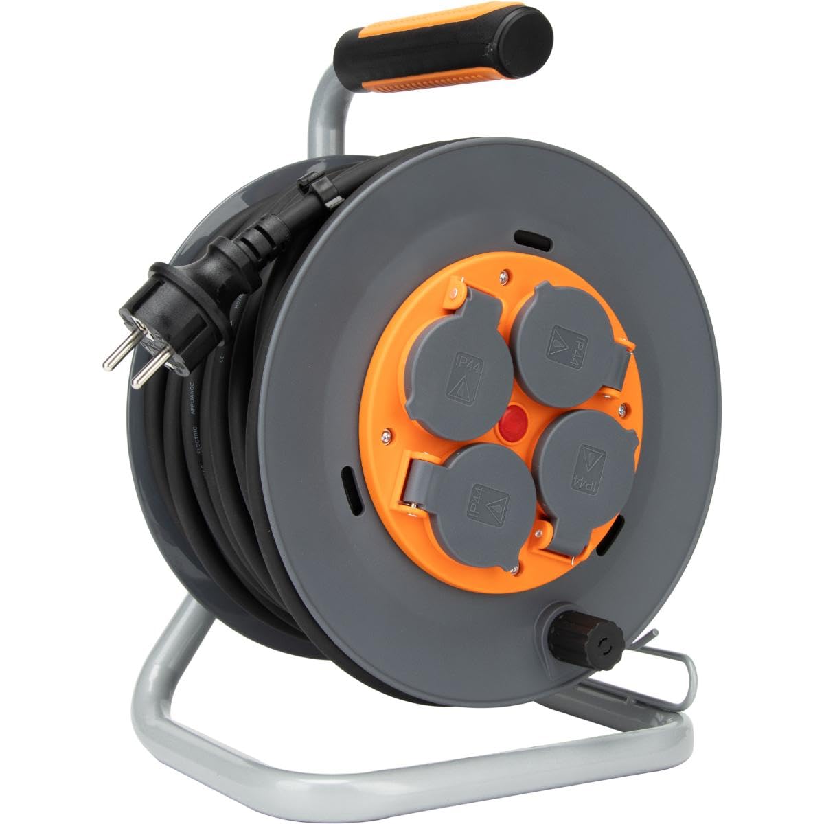 Zenitech - Enrouleur de Chantier IP44 4 Prises 16A 3G1,5mm² 25m - Orange