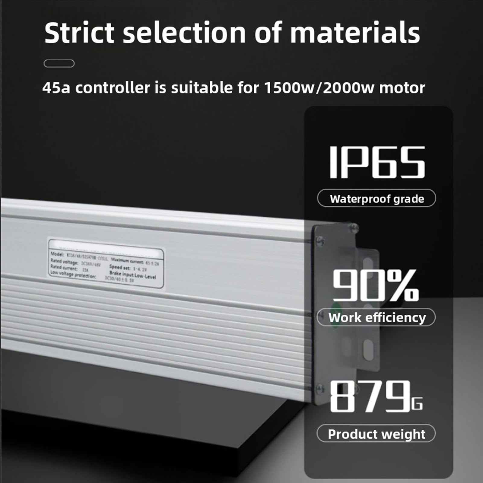 45 A 18-Röhren-Sinuswellen-Motorsteuerung – Hochleistungsgehäuse aus Aluminiumlegierung, 36 V/48 V/52 V für 1500 W 2000 W Schneemobilmotoren