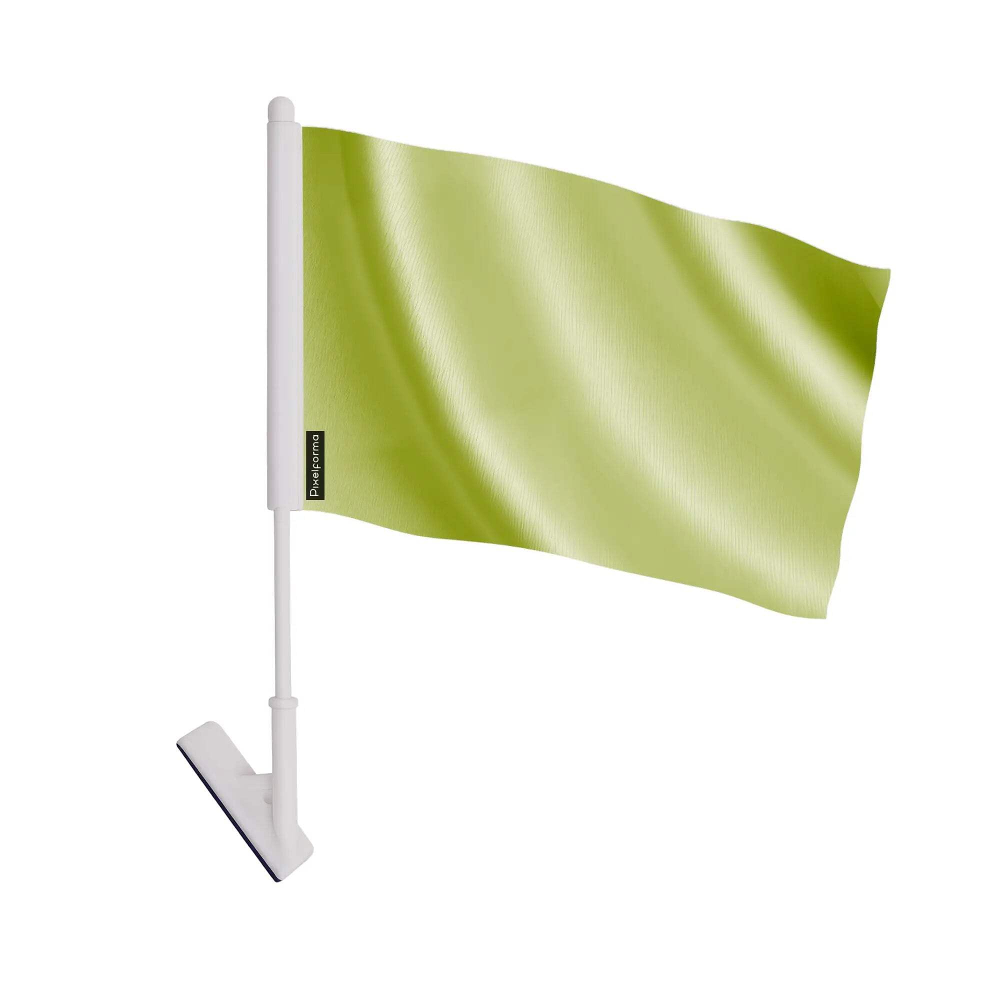 Drapeau vert clair en polyester indéchirable et autocollant x10