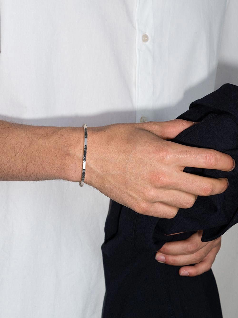 GAVU 3mm Men’s Crystal Beaded Bracelet, Hematite Bracelet for Men - Image 2