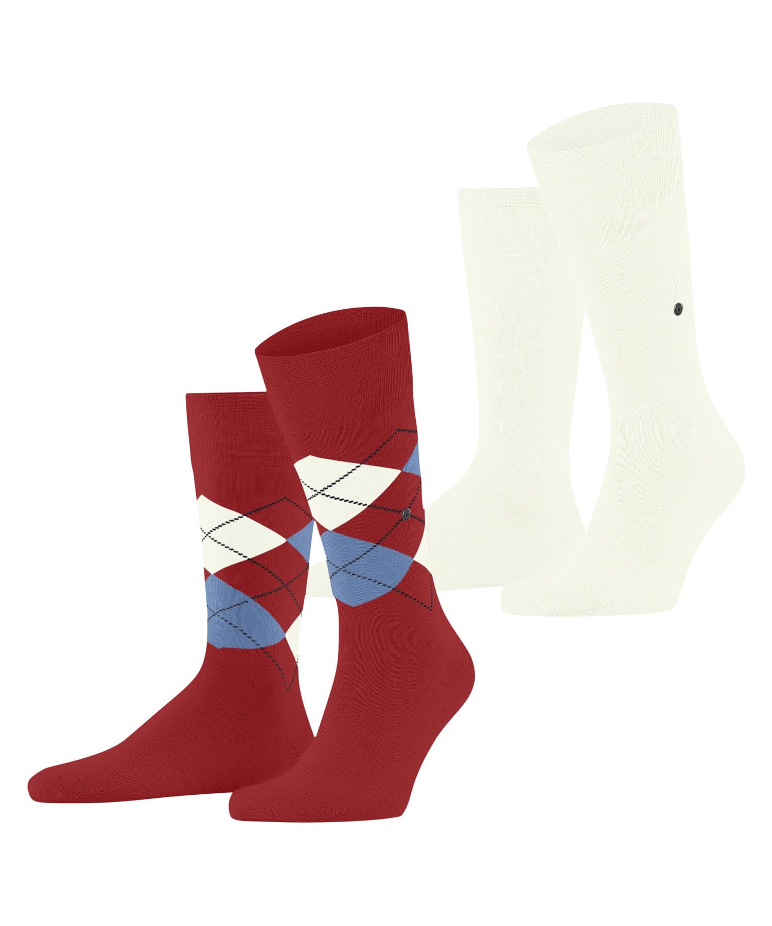 Burlington Men's Rouge Football Socks Everyday Argyle Mix (X2)