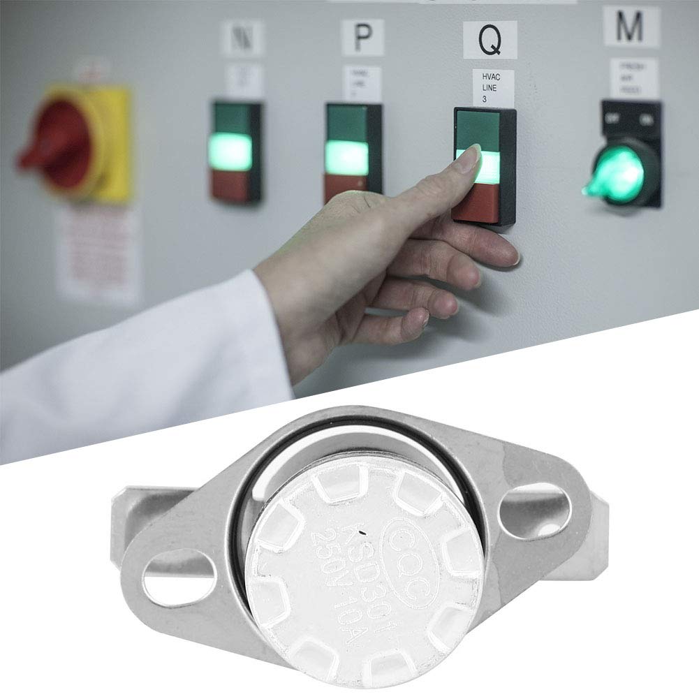 5 Pz KSD301 Interruttore di controllo termico della temperatura del termostato, 250V10A NO, Interruttore termico del termostato di controllo della temperatura dell'interruttore(45)