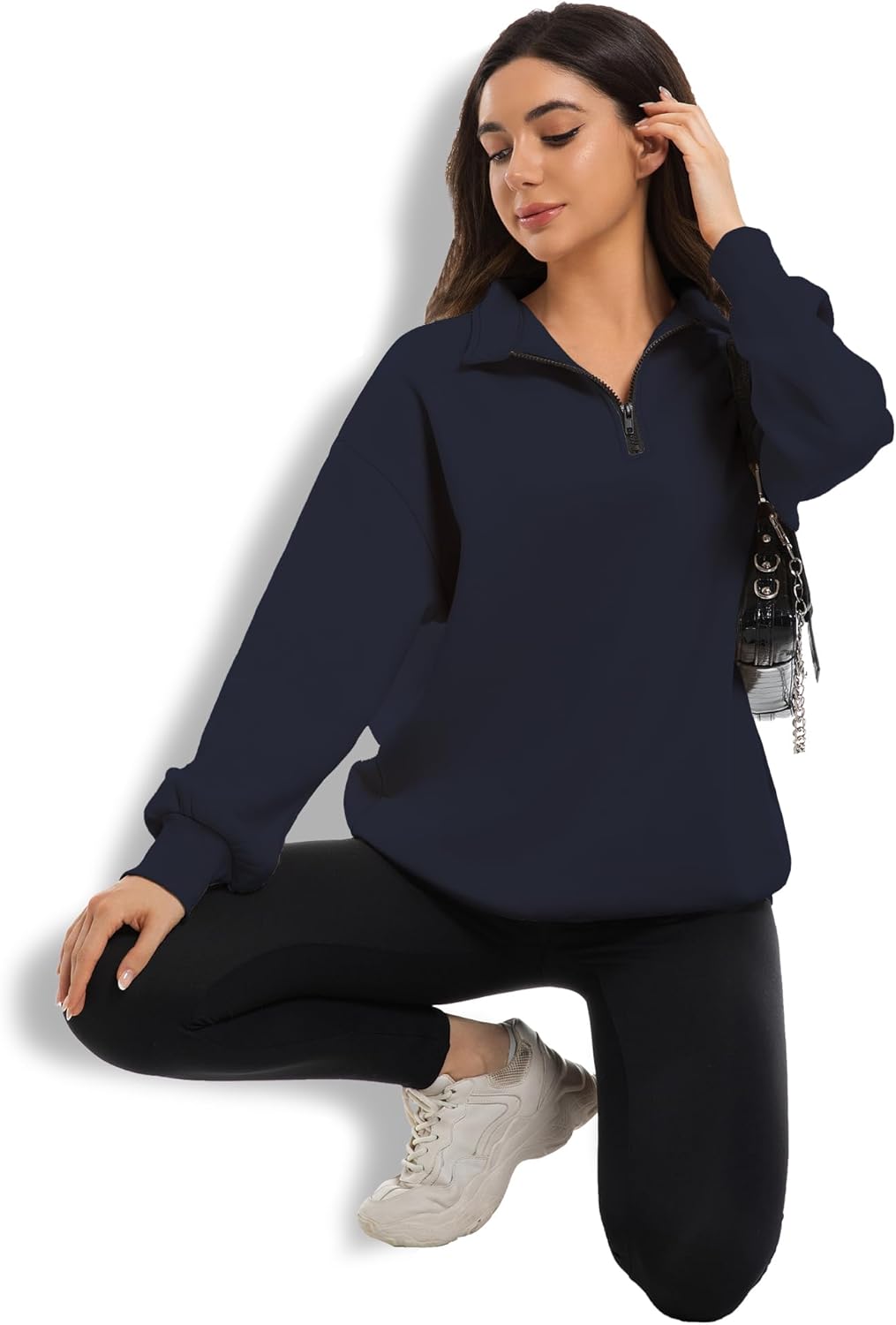 2 Pack Womens Zip Up Hoodies Oversized Sweatshirts Fall Long Sleeve Shirts Fashion Pullover - Image 5