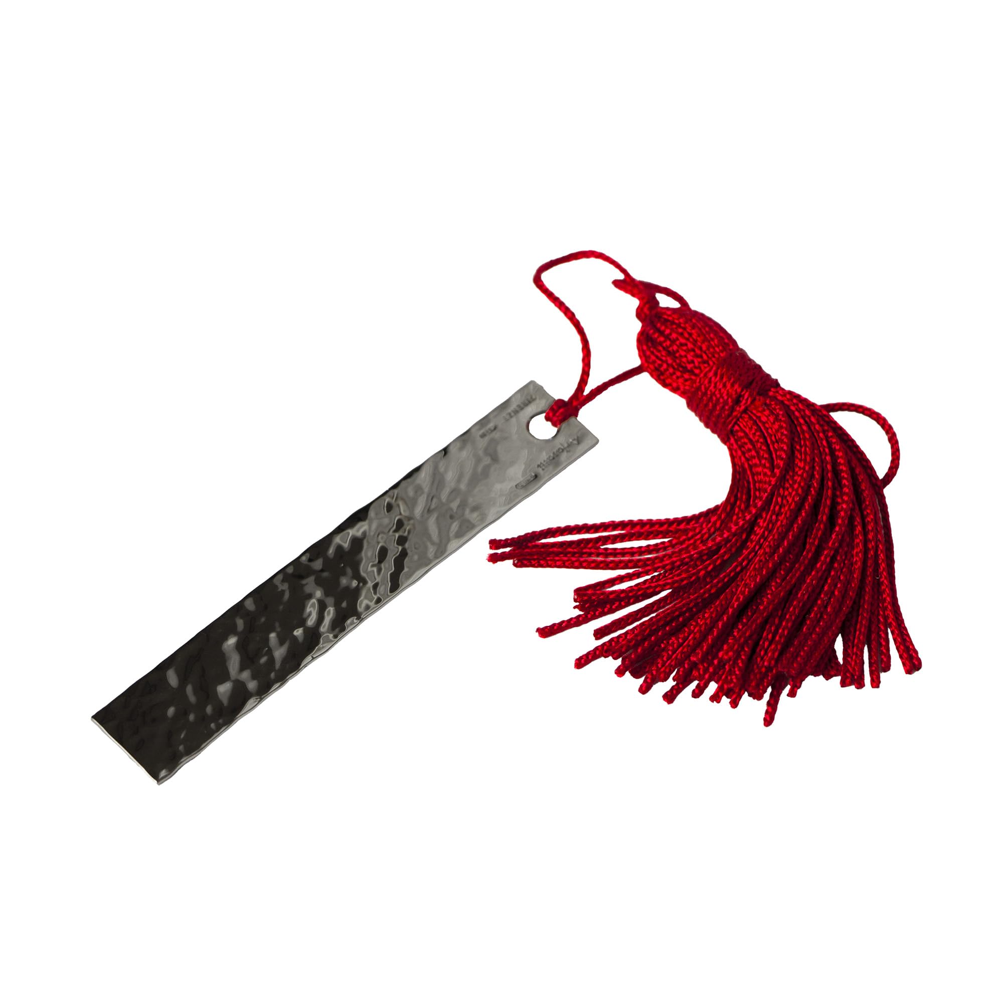 Segnalibro Rettangolare Martellato in Argento 925 Fatto a Mano. Segnalibro in Argento Artigianale