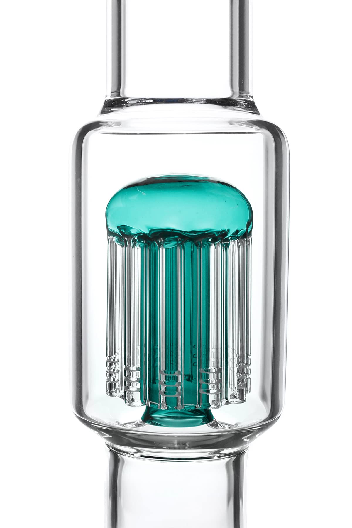 Heisenberg Beaker Bubble 12-Arm Perc Darkgreen Glasbong Höhe 49cm Percolator Bong 18.8er Schliff mit Kickloch
