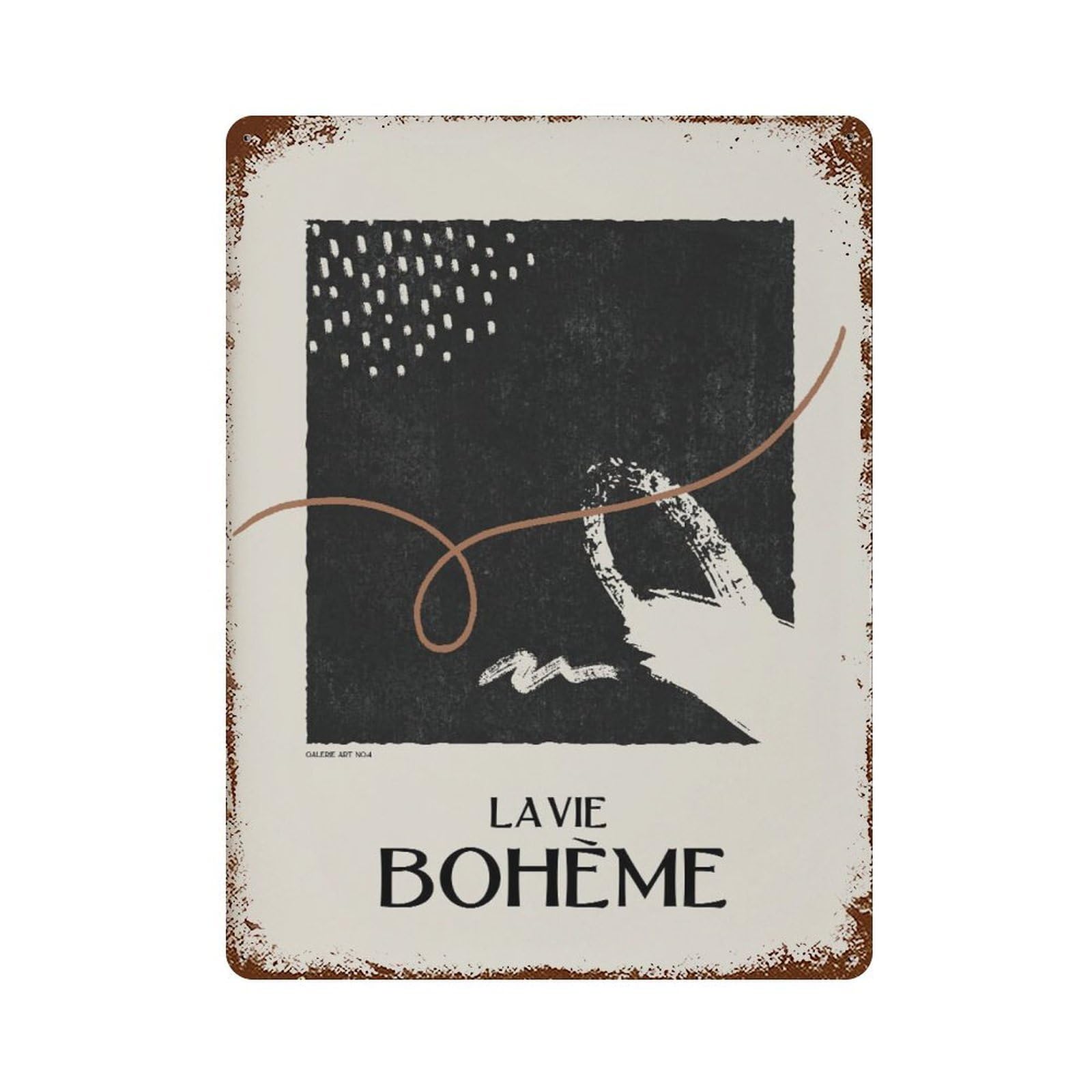 xiaoxiaoshen La Vie Boheme Neutral Abstract Figure Wall Decor Art Metal Tin Poster Modern Home Decor Art Home Bar Shop Decorations Vintage Sign 40x30cm