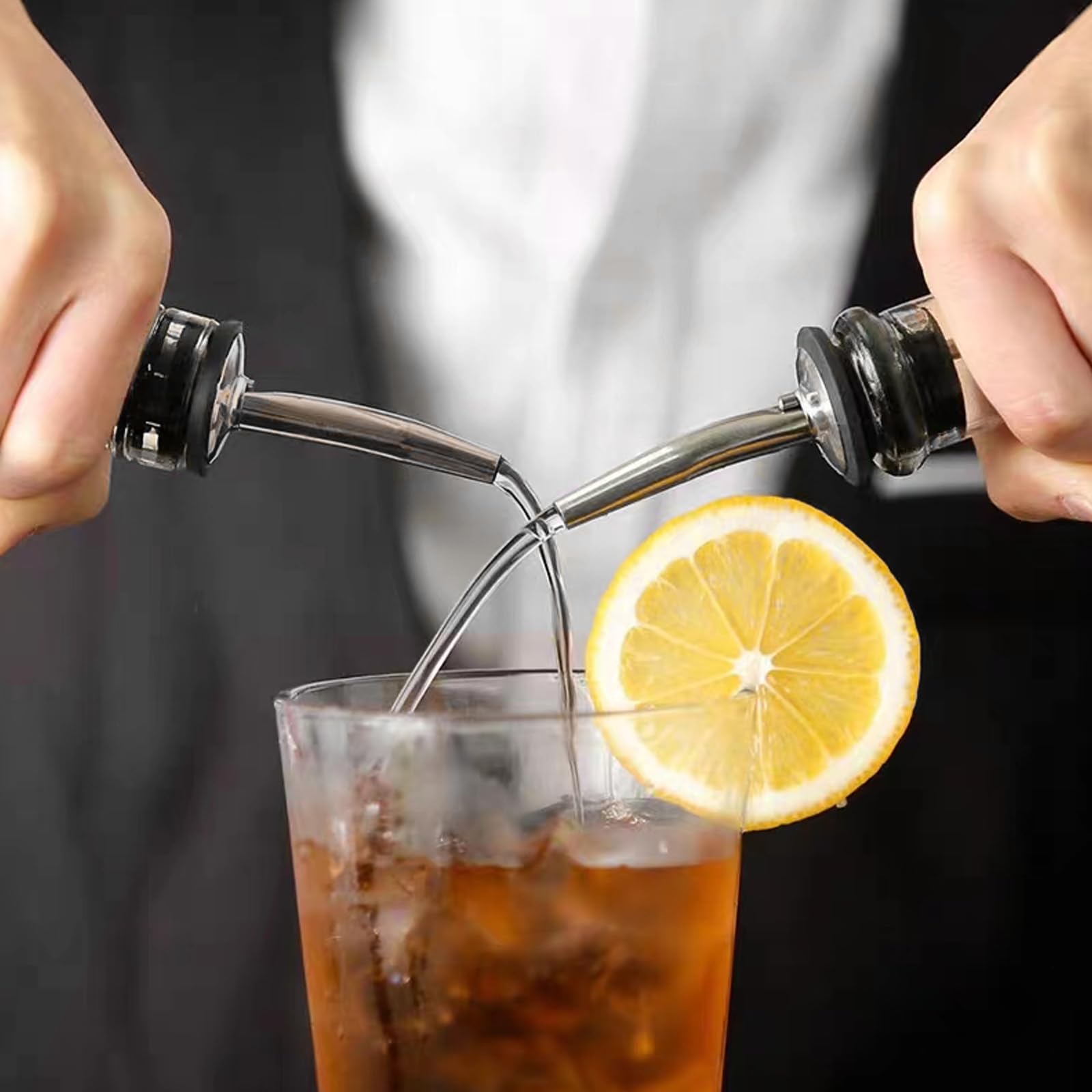 UKOFEW 12 Pezzi Versatori In Acciaio Inox, Bottiglia Versatore Tappo, Versatori per Bottiglie, Riutilizzabili, per Bottiglie, Cocktail, Vino, Grappe, Feste e Bar (Nero