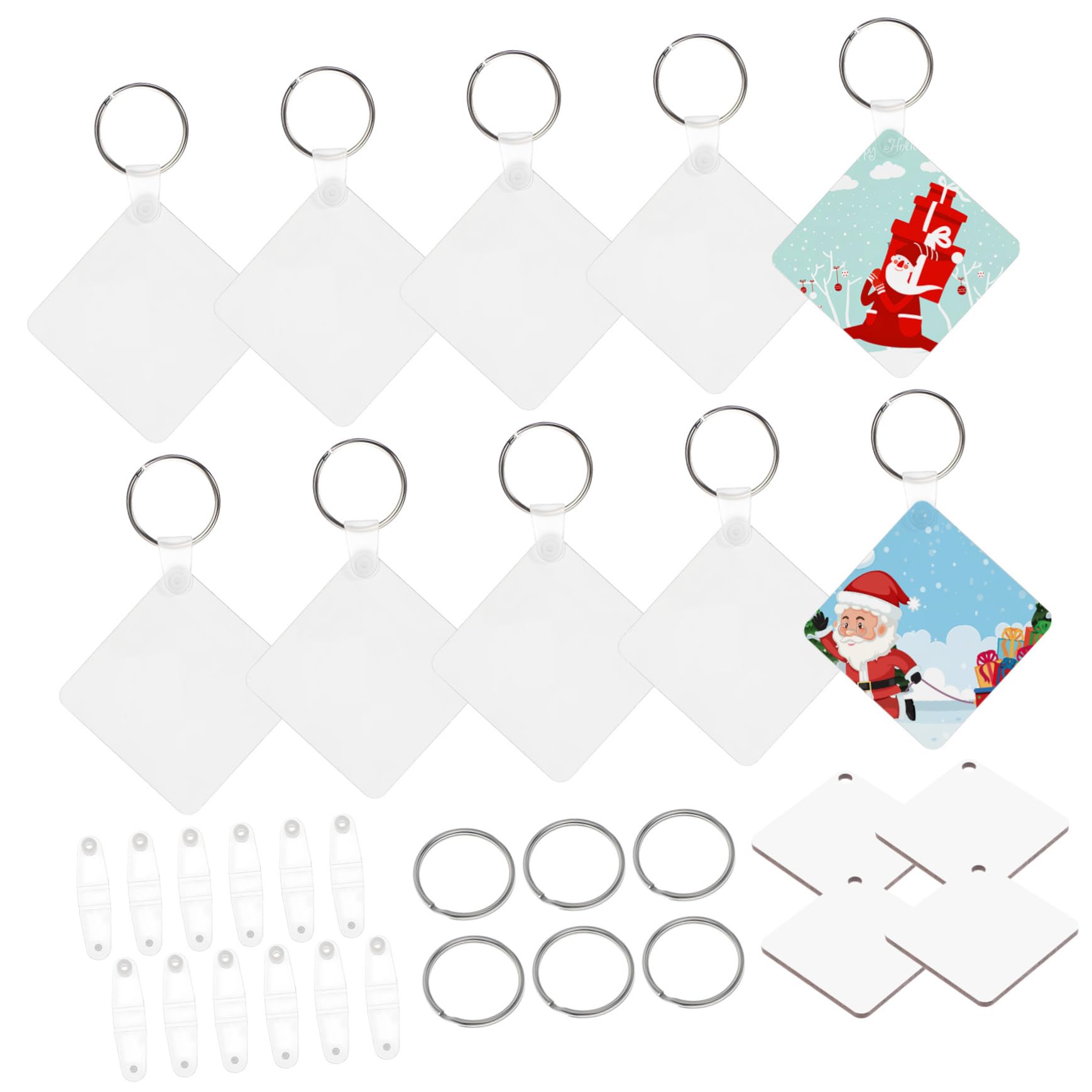 Clés vierges pour sublimation carrées pour personnaliser vos accessoires de sac