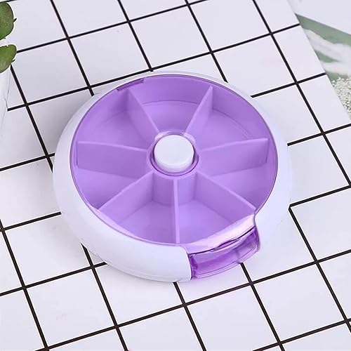 Miniatura 8 de Pastilleros semanal INVODA Organizador de píldoras 7 días 3 veces dispensador de píldoras medicamentosas botón rotar planificador de píldoras con 7