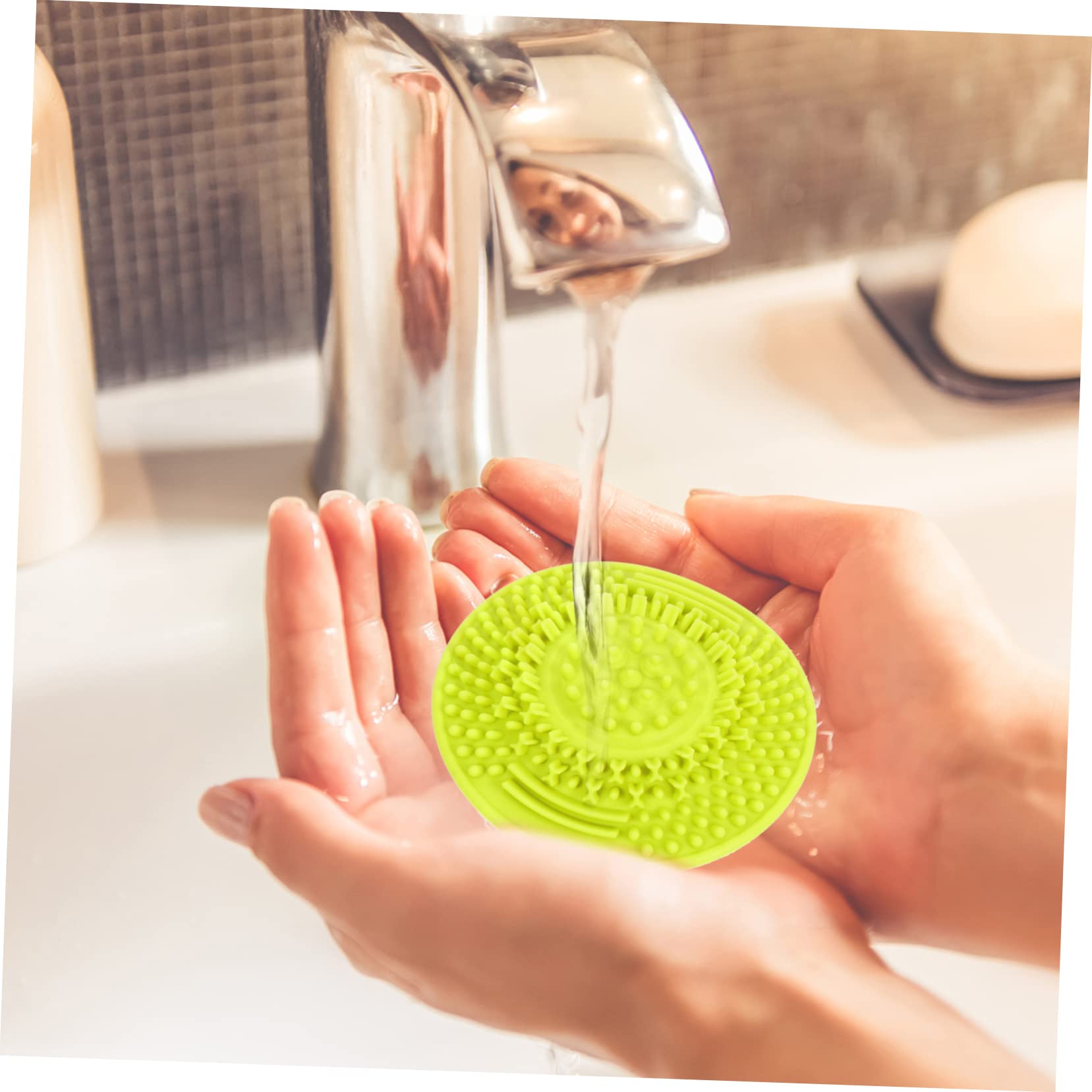 Housoutil 15 Pz tazza per pennelli da trucco tampone per la pulizia delle spazzole tappetini per la pulizia dei pennelli da trucco scrubber strumento di pulizia di bellezza