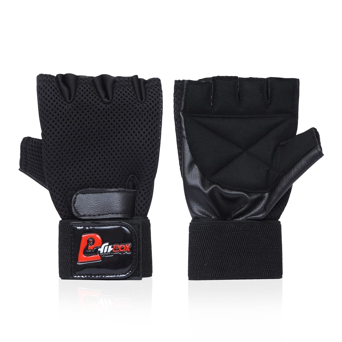 FitBox Sports Glove4 Gym Gloves, Foam Padded with Wrist Support, Gym Gloves/Cycling Gloves/Riding Gloves/Stretchable Gloves, Unisex