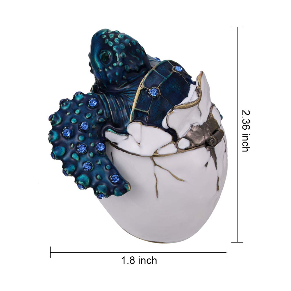 Schildkröten Schmuckdose Emaille | Handbemalte Schmuckschatulle Als Deko & Geschenk