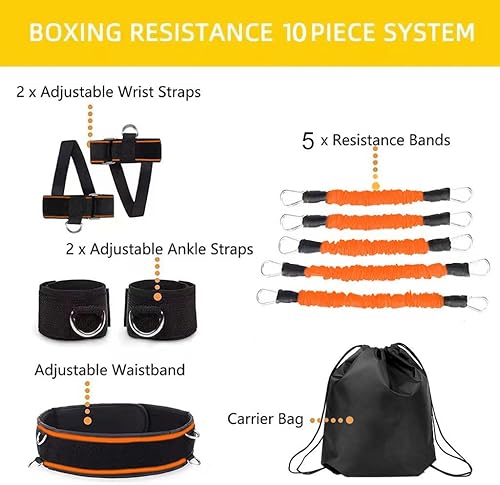 Miniatura 2 de Bandas de resistencia de boxeo, bandas de ejercicio de fuerza y agilidad para piernas para MMA, combate de karate, equipo de entrenamiento de